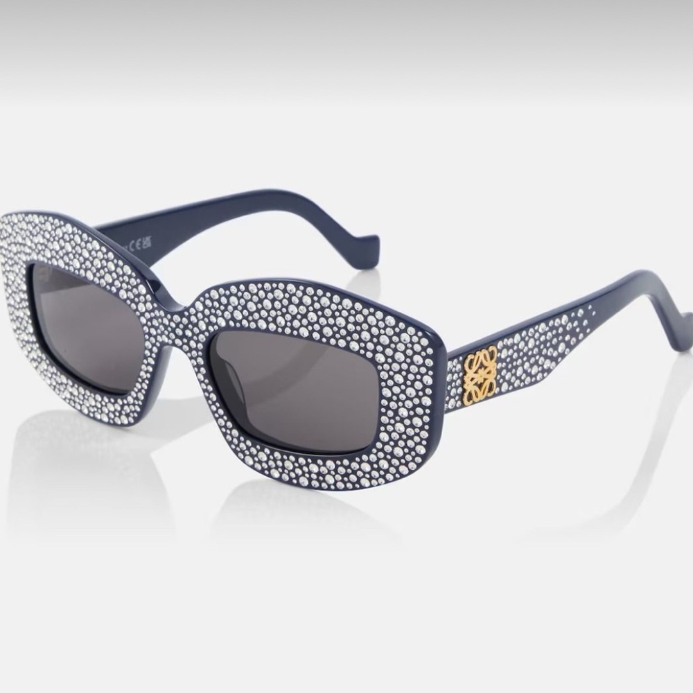 Loewe Black and Gold Sunglasses with Dark Lenses